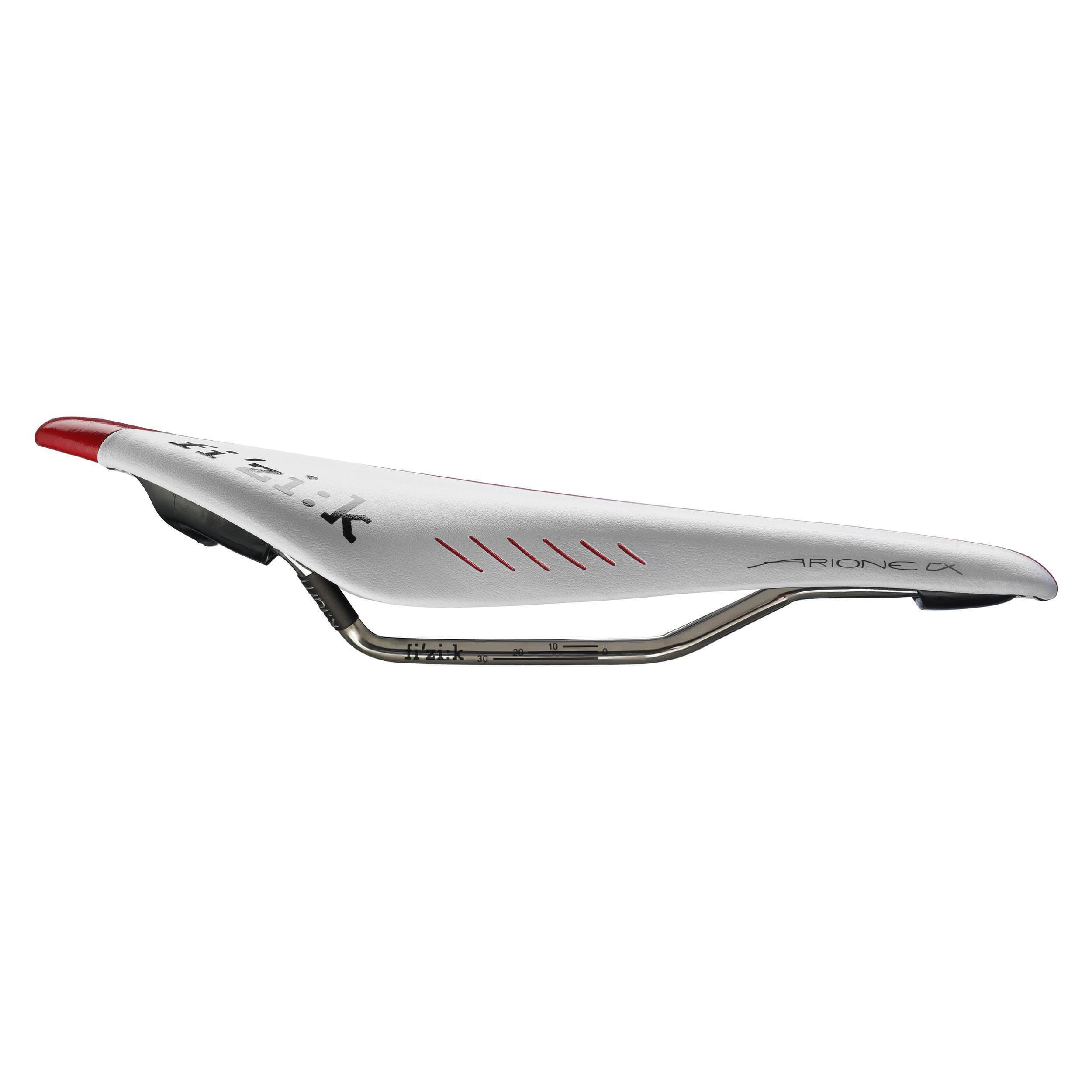 Amazon.com : Fizik Arione CX K:ium Rail Saddle, White/Red Glossy